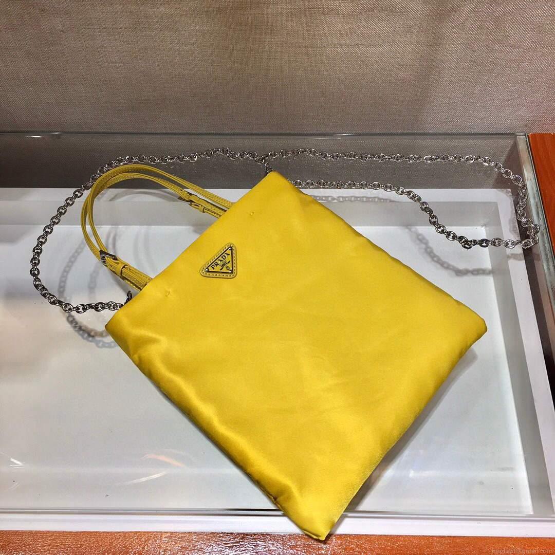 Prada 1BA252 Nylon Handbag Yellow