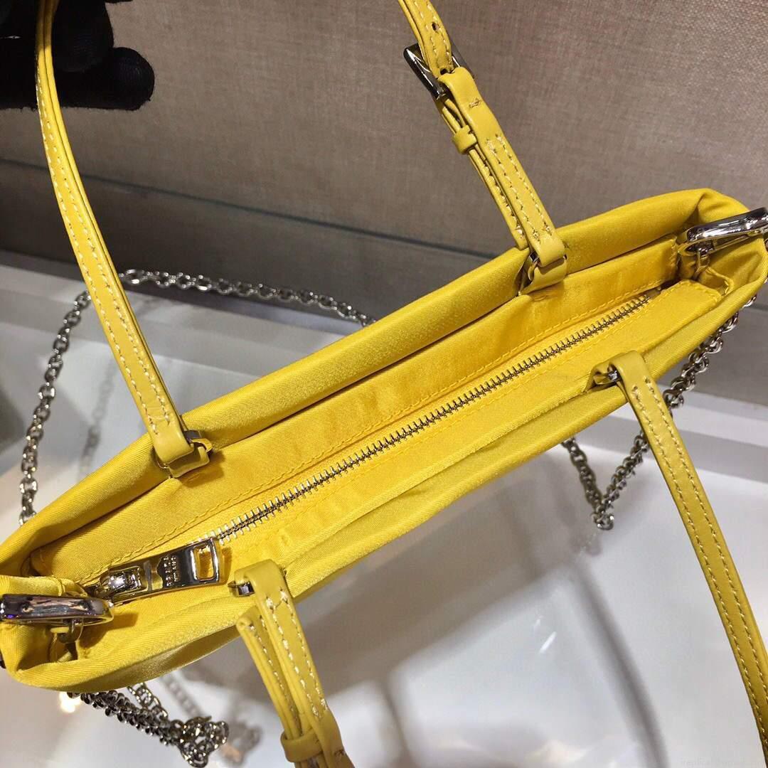 Prada 1BA252 Nylon Handbag Yellow