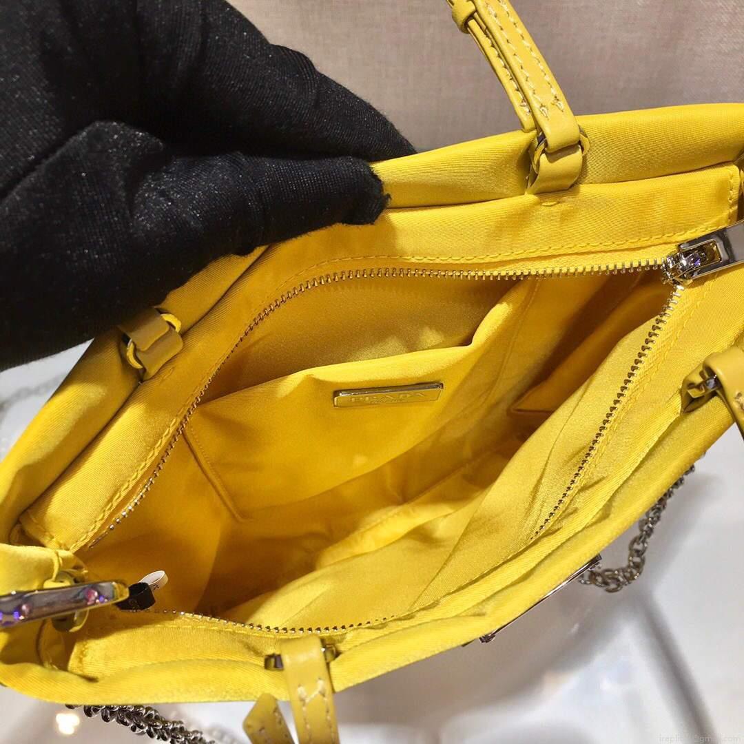 Prada 1BA252 Nylon Handbag Yellow