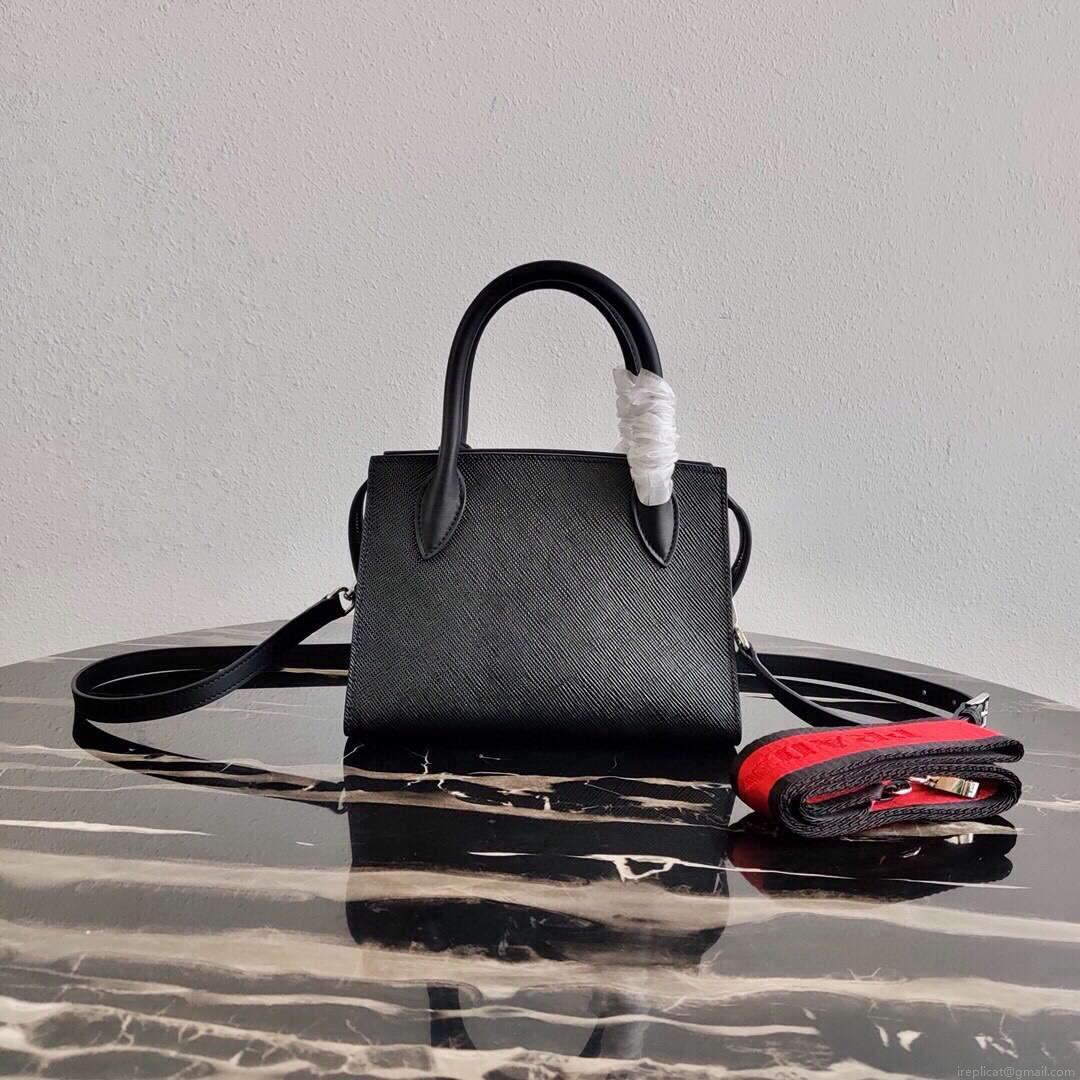 Prada 1BA269 Saffiano Leather Prada Monochrome Bag Black