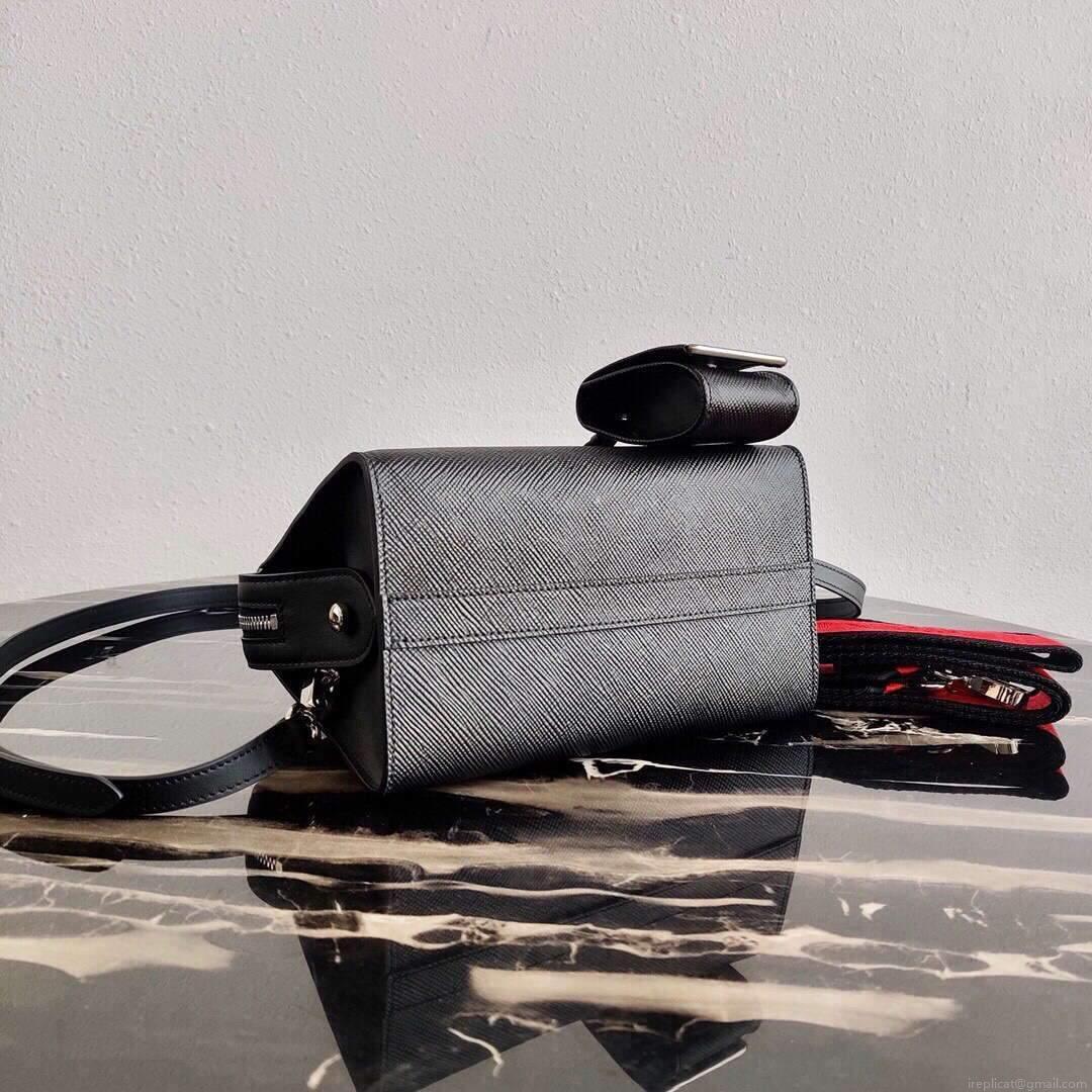Prada 1BA269 Saffiano Leather Prada Monochrome Bag Black
