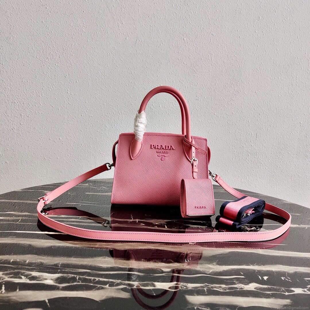 Prada 1BA269 Saffiano Leather Prada Monochrome Bag Pink