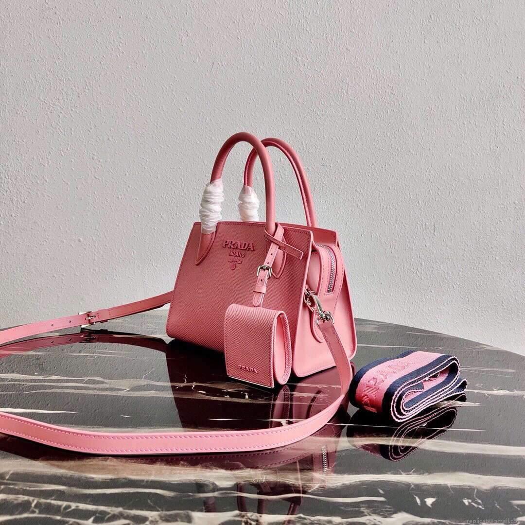 Prada 1BA269 Saffiano Leather Prada Monochrome Bag Pink