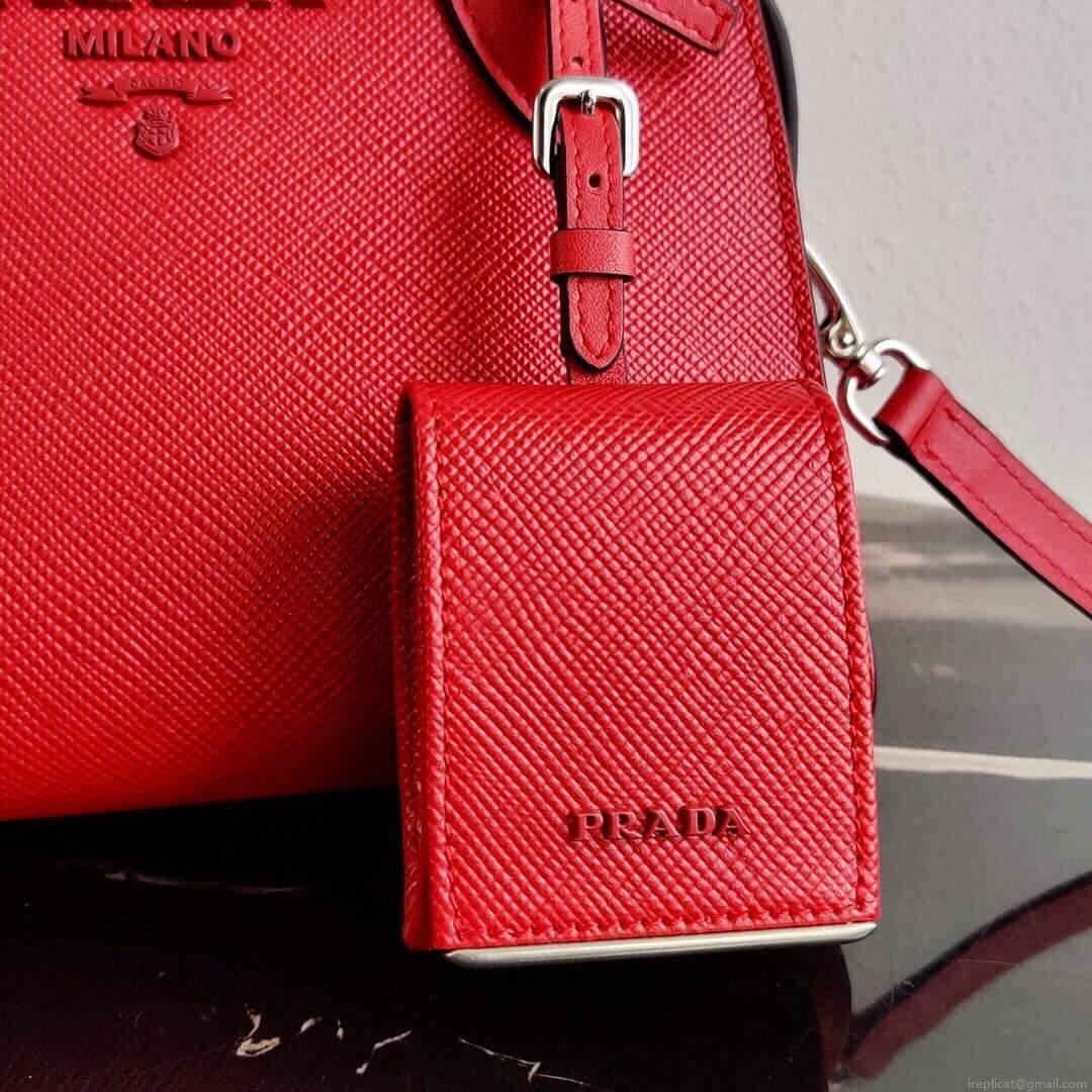 Prada 1BA269 Saffiano Leather Prada Monochrome Bag Red