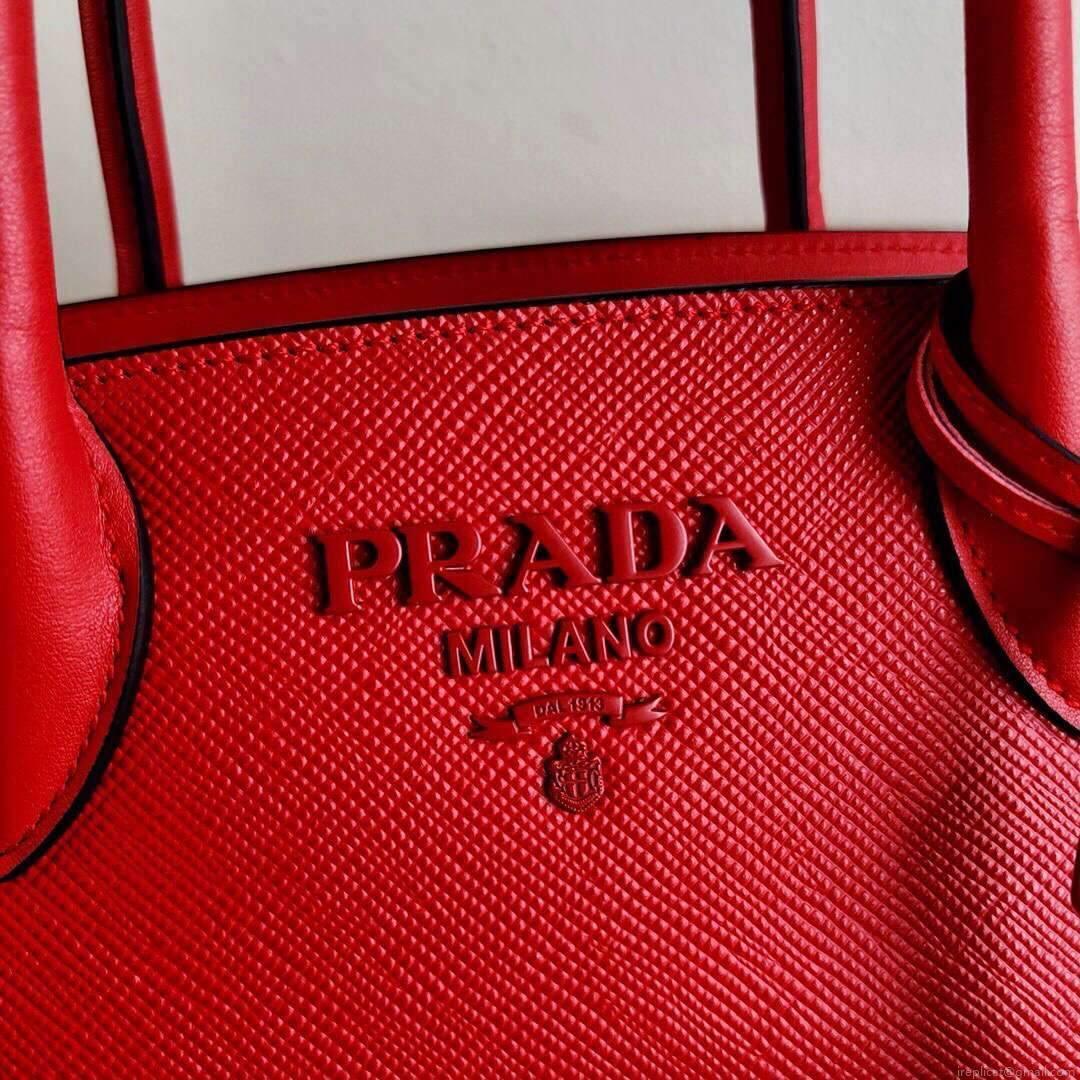 Prada 1BA269 Saffiano Leather Prada Monochrome Bag Red