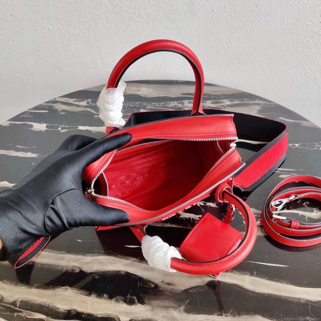 Prada 1BA269 Saffiano Leather Prada Monochrome Bag Red
