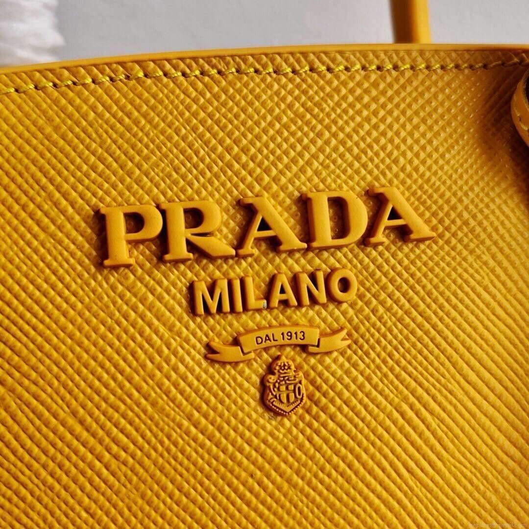 Prada 1BA269 Saffiano Leather Prada Monochrome Bag Yellow