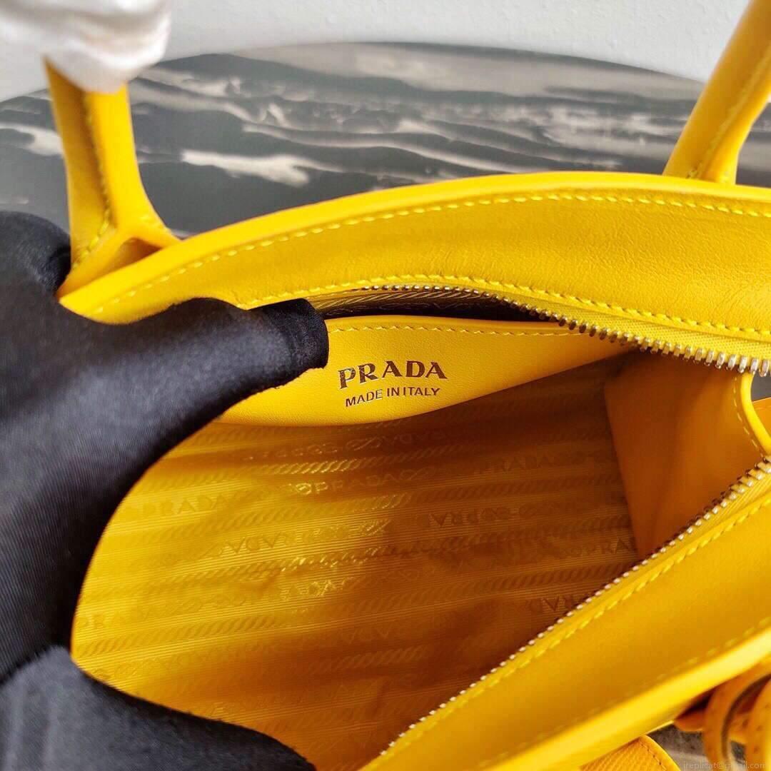 Prada 1BA269 Saffiano Leather Prada Monochrome Bag Yellow