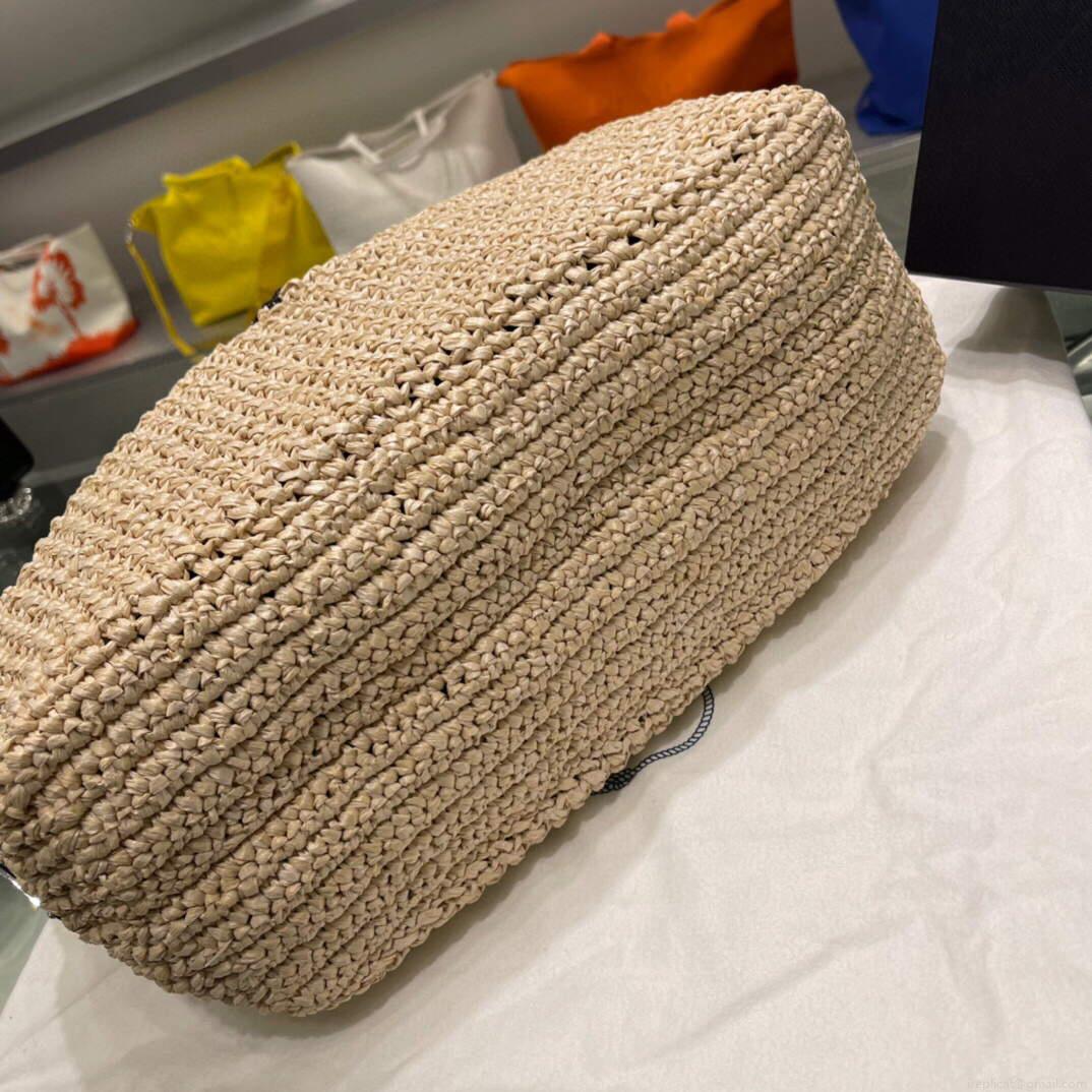 Prada Small Raffia tote bag 1BG422 Apricot