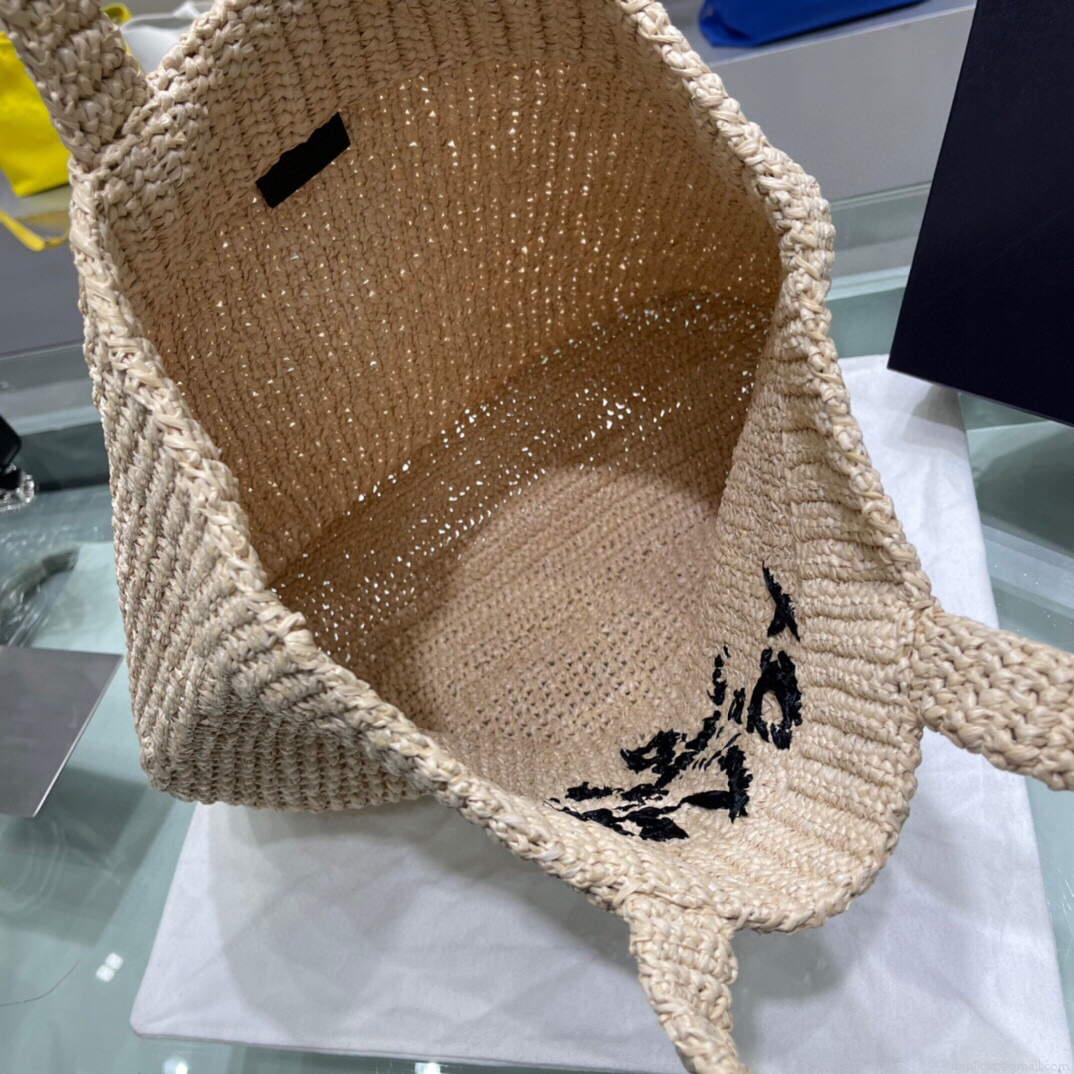Prada Small Raffia tote bag 1BG422 Apricot