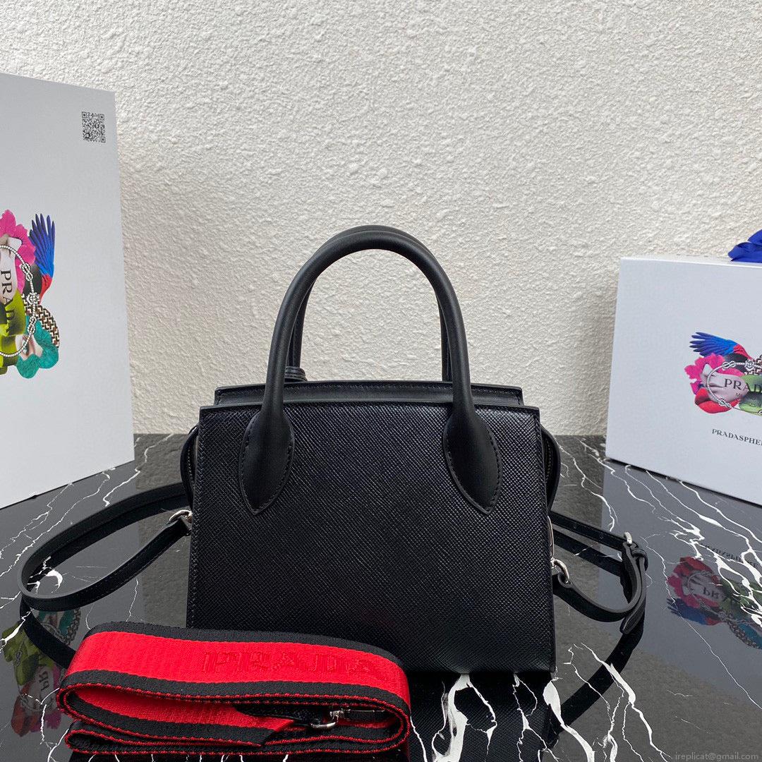 Prada 1BA269 Saffiano Leather Prada Monochrome Bag Black