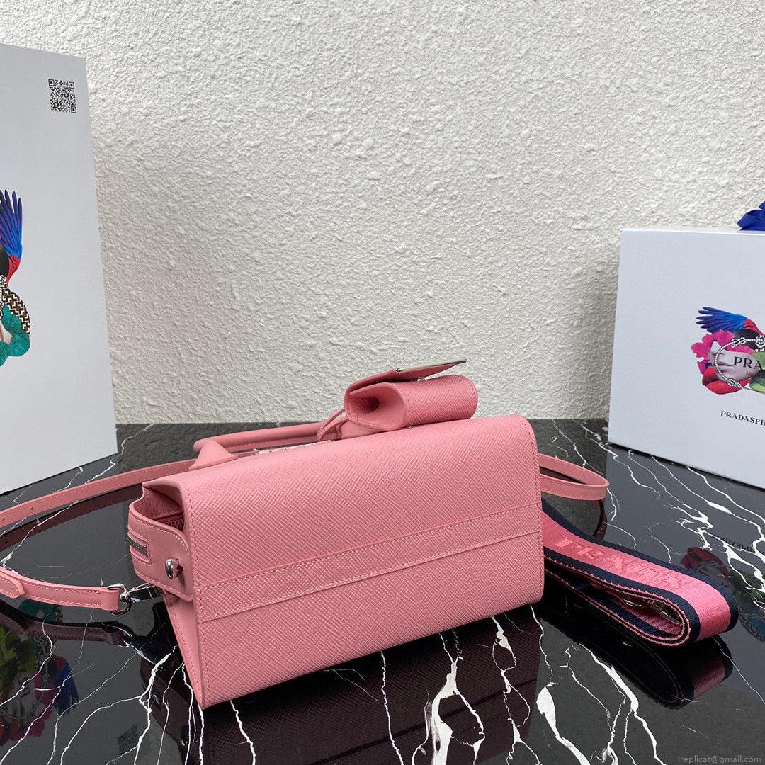 Prada 1BA269 Saffiano Leather Prada Monochrome Bag Pink