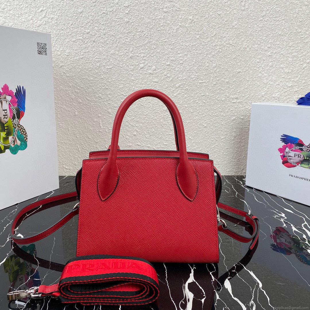 Prada 1BA269 Saffiano Leather Prada Monochrome Bag Red