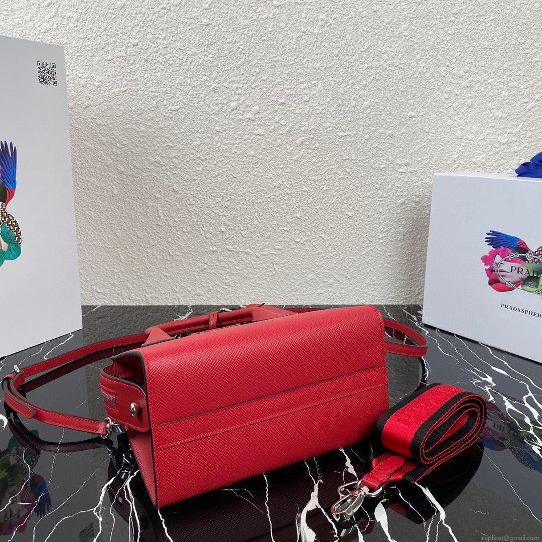 Prada 1BA269 Saffiano Leather Prada Monochrome Bag Red