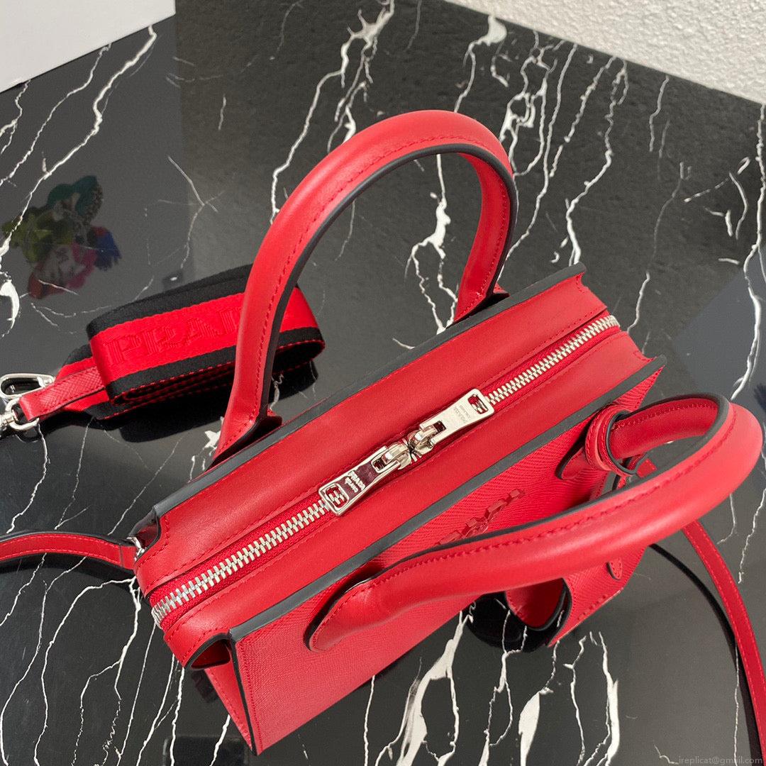 Prada 1BA269 Saffiano Leather Prada Monochrome Bag Red
