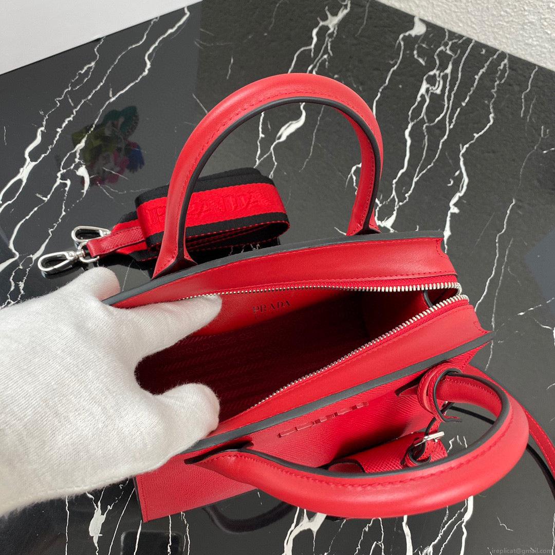 Prada 1BA269 Saffiano Leather Prada Monochrome Bag Red