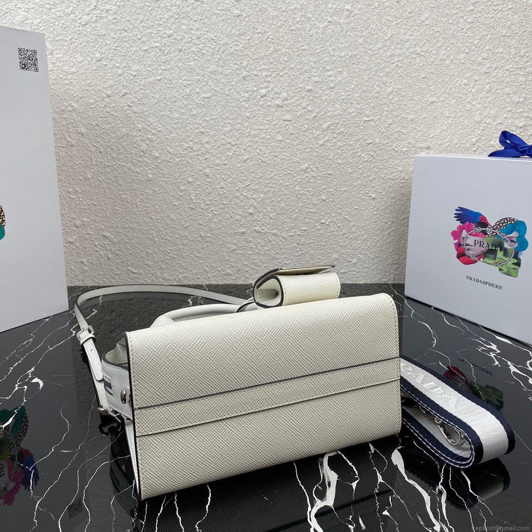 Prada 1BA269 Saffiano Leather Prada Monochrome Bag White