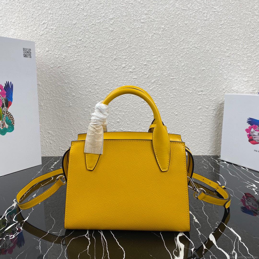 Prada 1BA269 Small Prada Kristen Saffiano bag Yellow