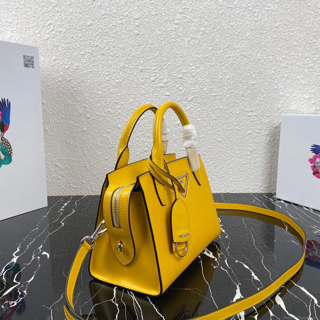 Prada 1BA269 Small Prada Kristen Saffiano bag Yellow