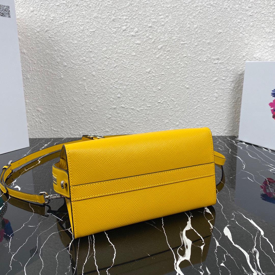 Prada 1BA269 Small Prada Kristen Saffiano bag Yellow
