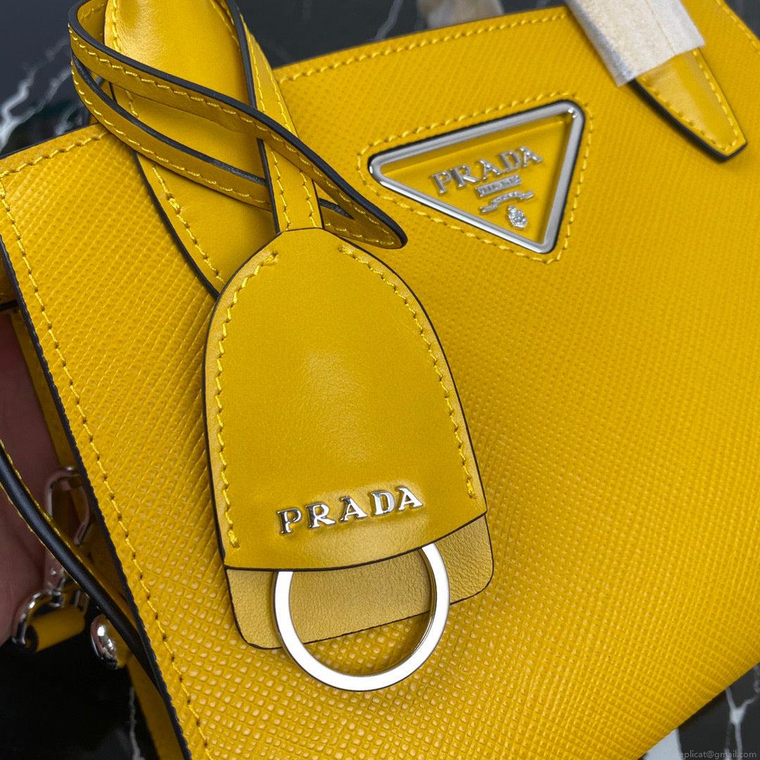 Prada 1BA269 Small Prada Kristen Saffiano bag Yellow