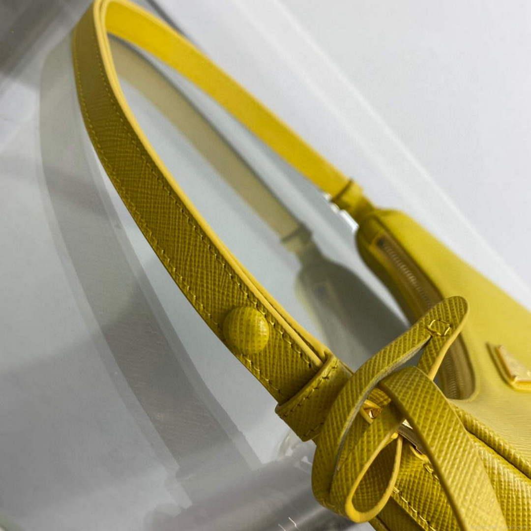 Prada 1BC204 Saffiano Leather Mini-Bag Yellow