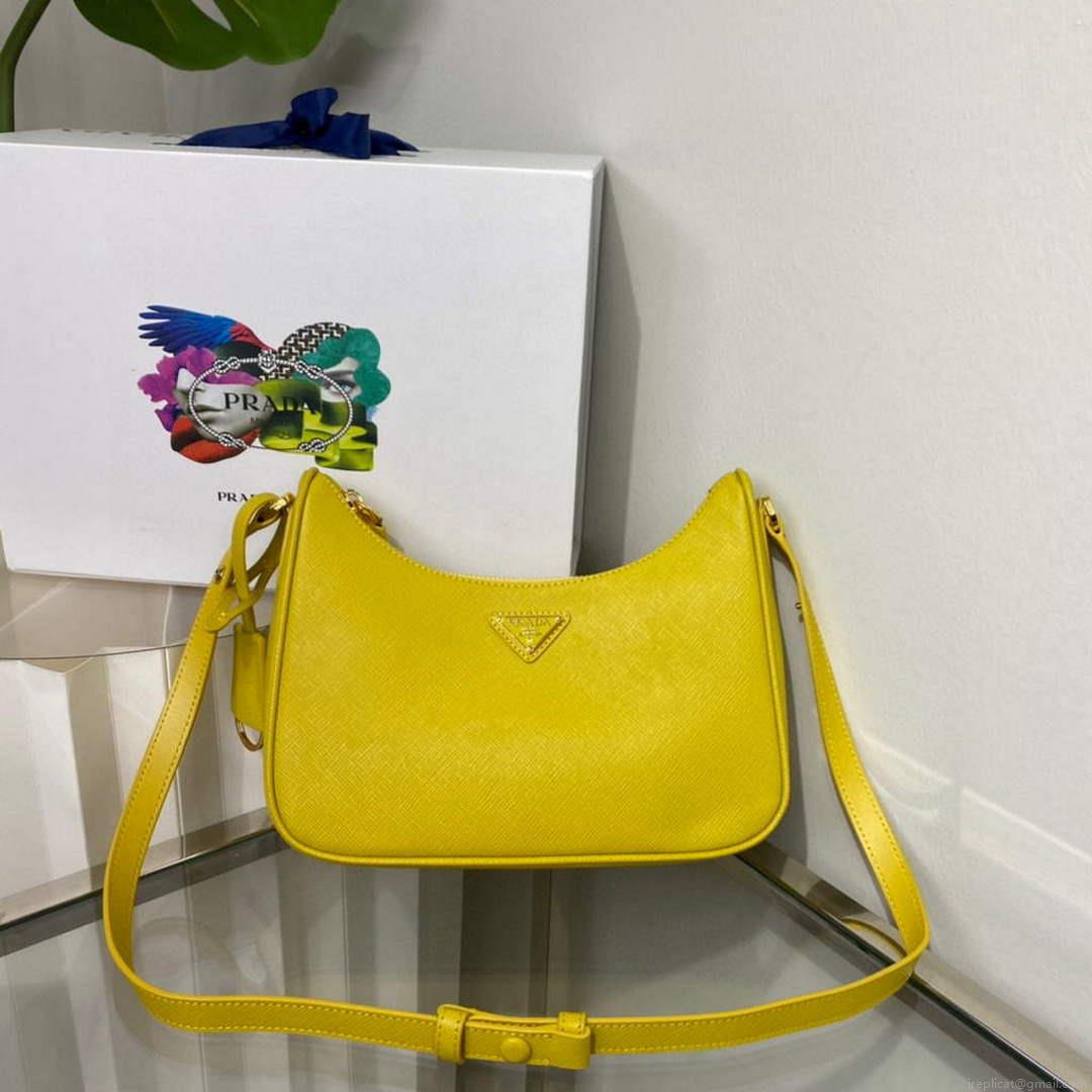 Prada 1BC204 Saffiano Leather Mini-Bag Yellow