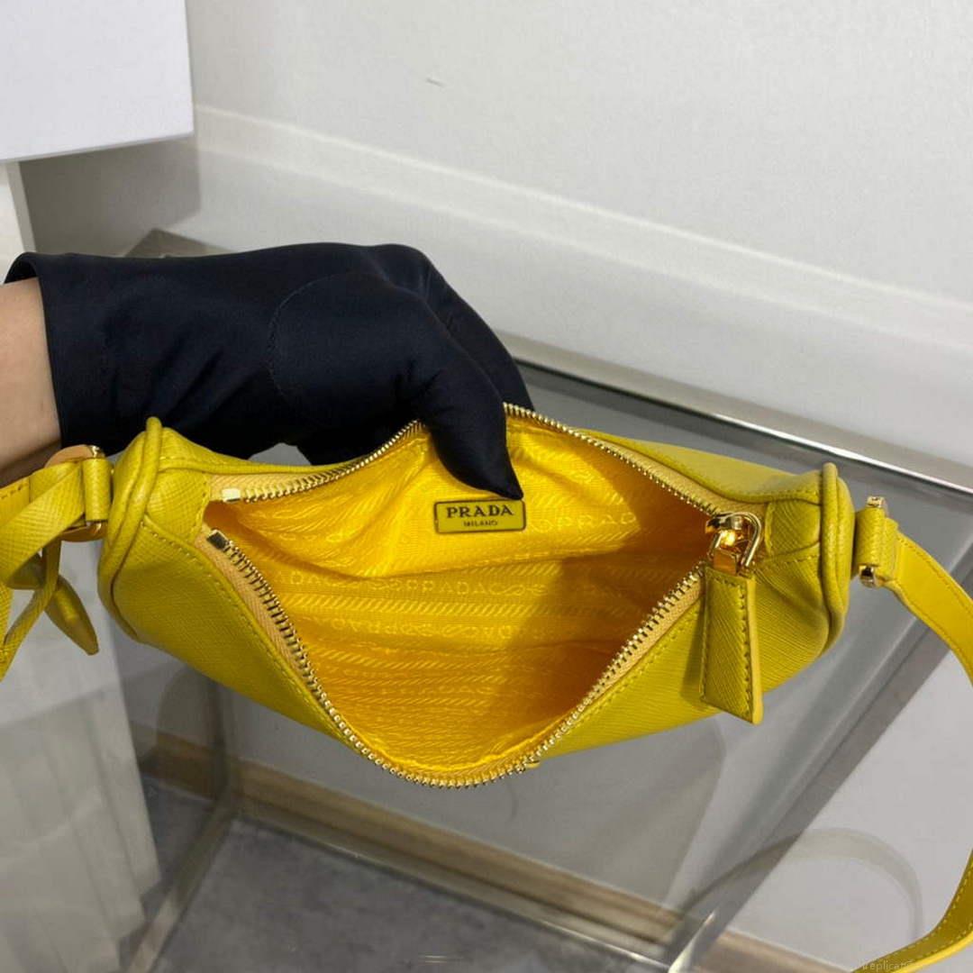 Prada 1BC204 Saffiano Leather Mini-Bag Yellow