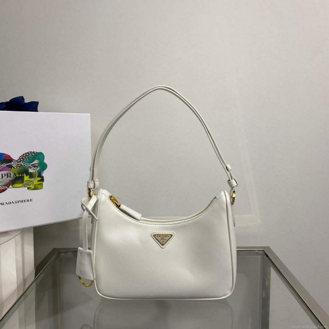 Prada 1BC204 Saffiano Leather Mini-Bag White