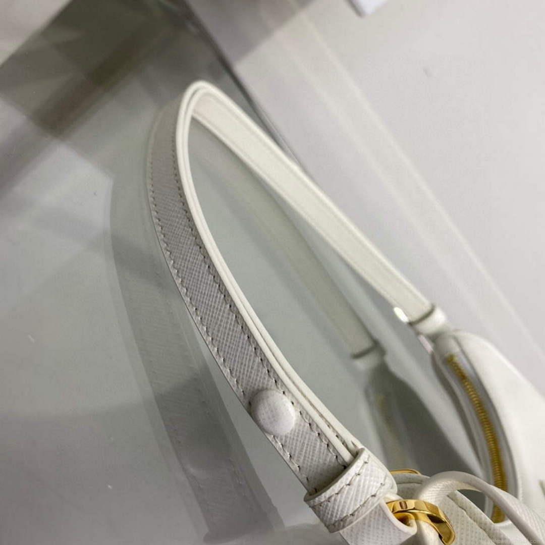 Prada 1BC204 Saffiano Leather Mini-Bag White