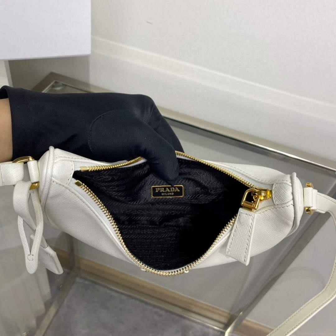 Prada 1BC204 Saffiano Leather Mini-Bag White