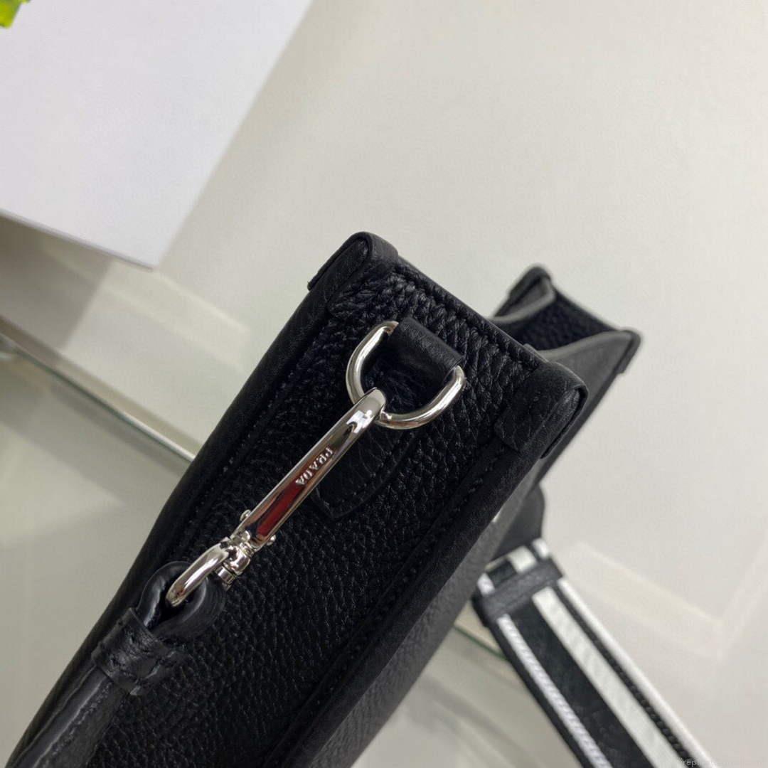 Prada 1BH191 Leather mini shoulder bag Black