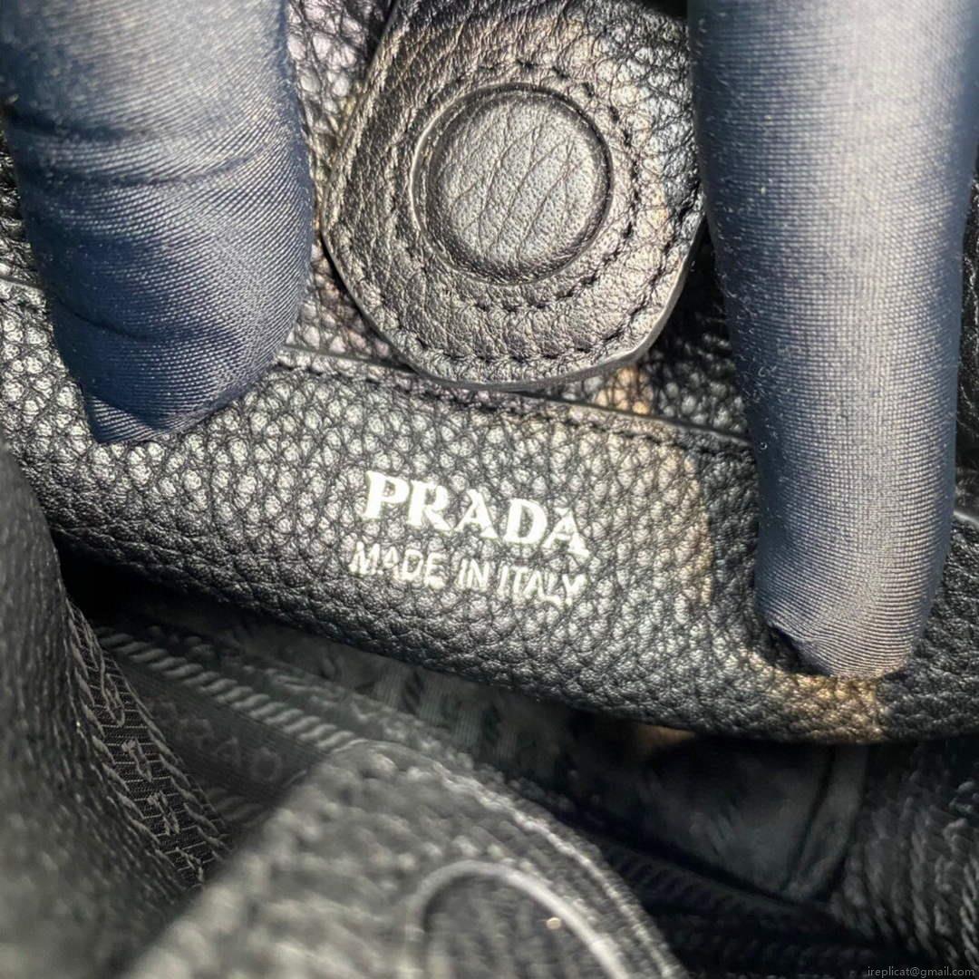 Prada 1BH191 Leather mini shoulder bag Black