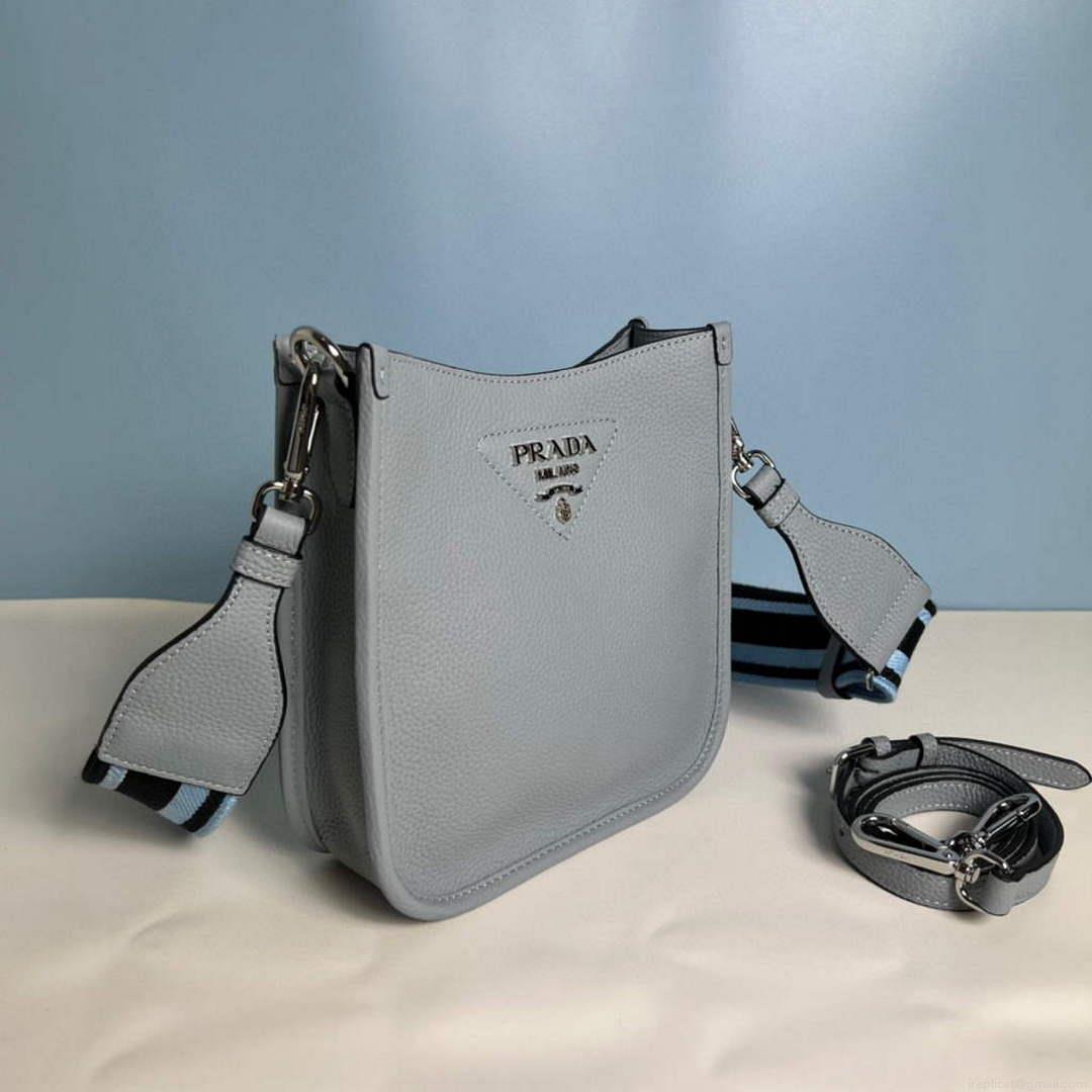 Prada 1BH191 Leather mini shoulder bag Blue