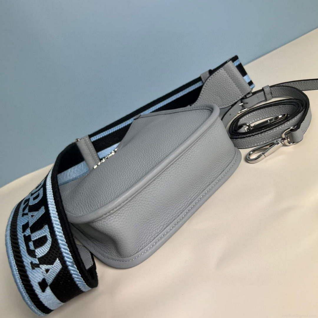 Prada 1BH191 Leather mini shoulder bag Blue
