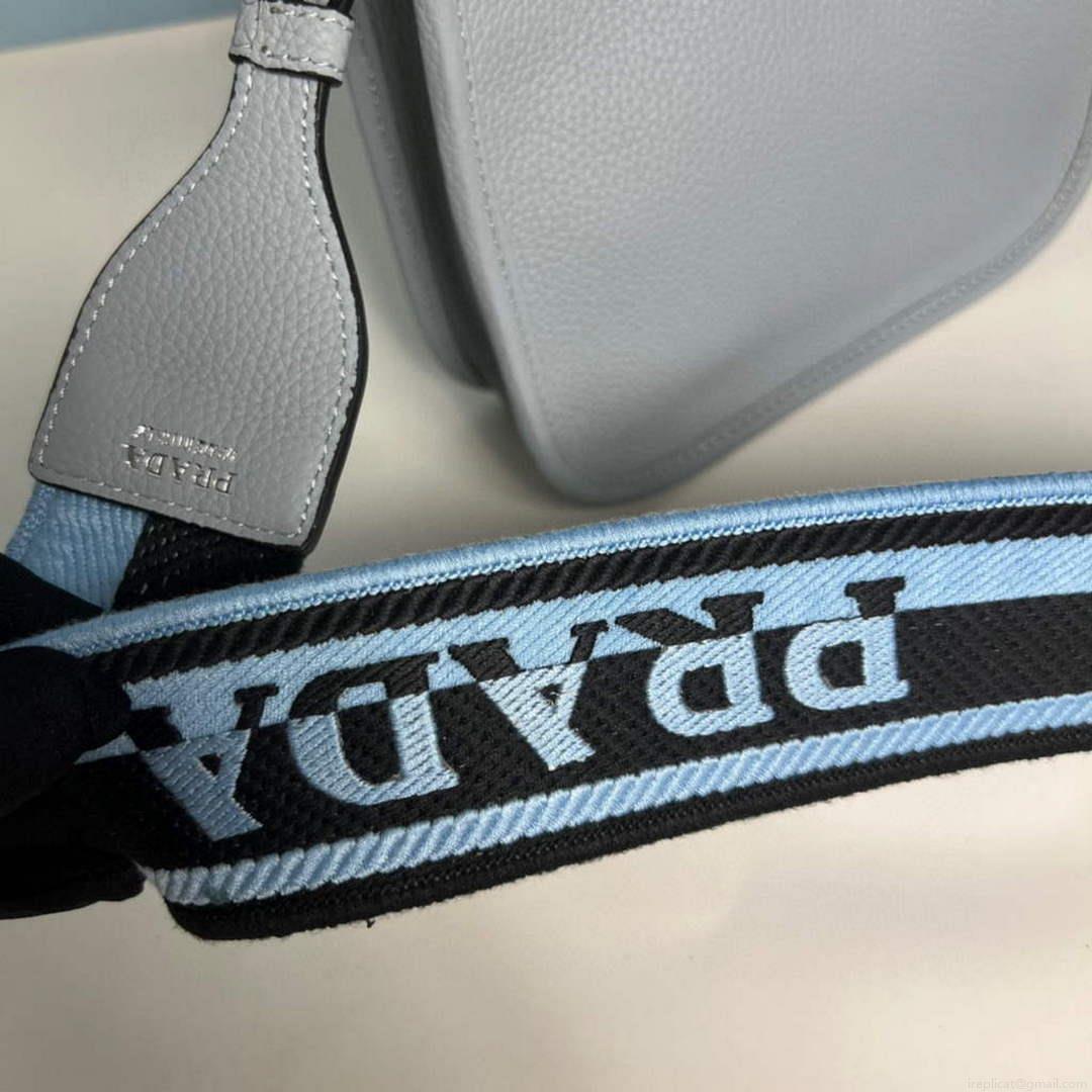 Prada 1BH191 Leather mini shoulder bag Blue
