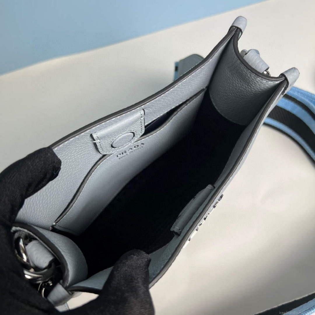 Prada 1BH191 Leather mini shoulder bag Blue
