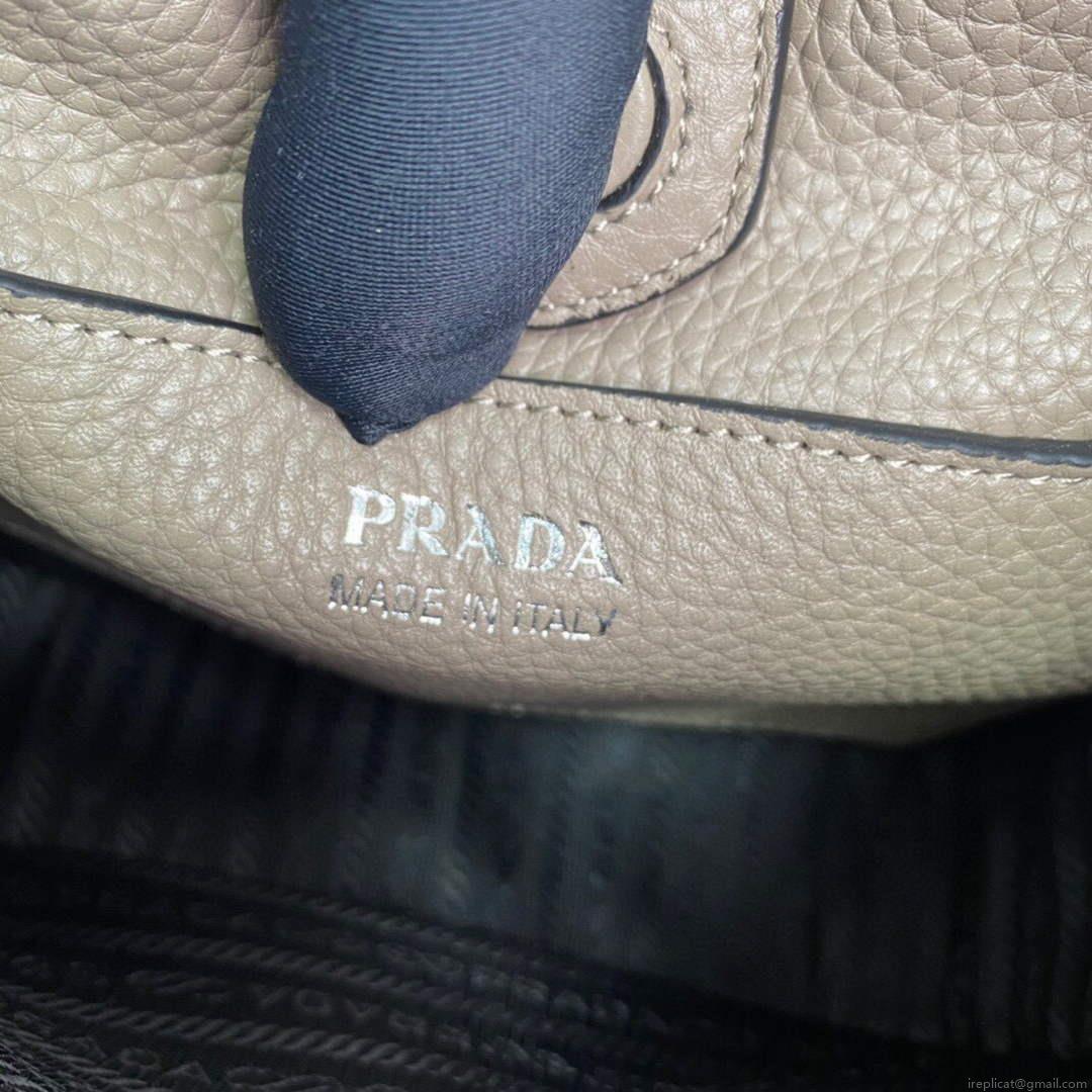 Prada 1BH191 Leather mini shoulder bag Gray