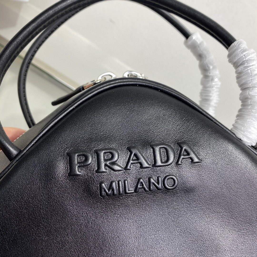 Prada 1BB082 Leather Prada Triangle bag Black