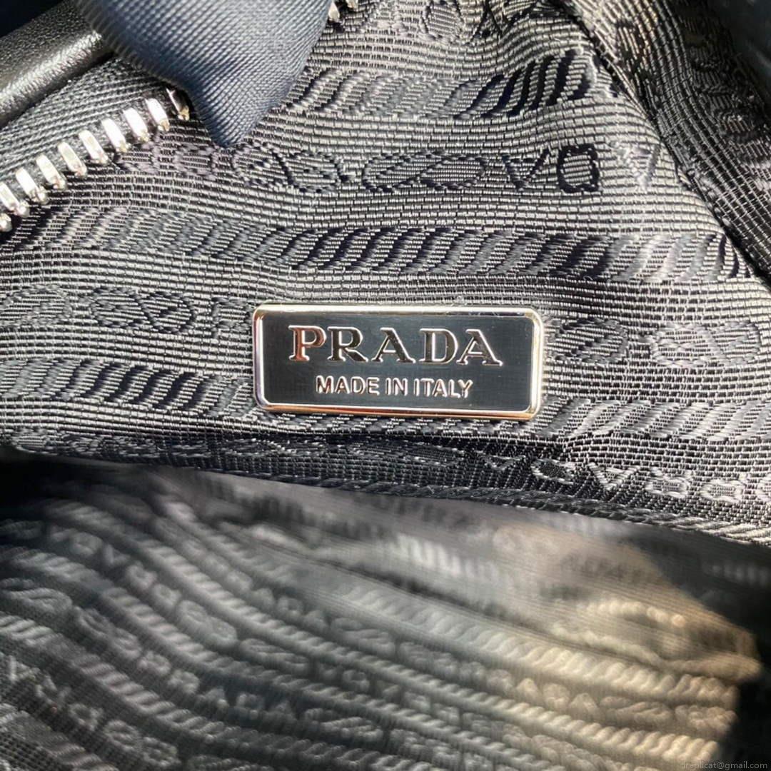 Prada 1BB082 Leather Prada Triangle bag Black