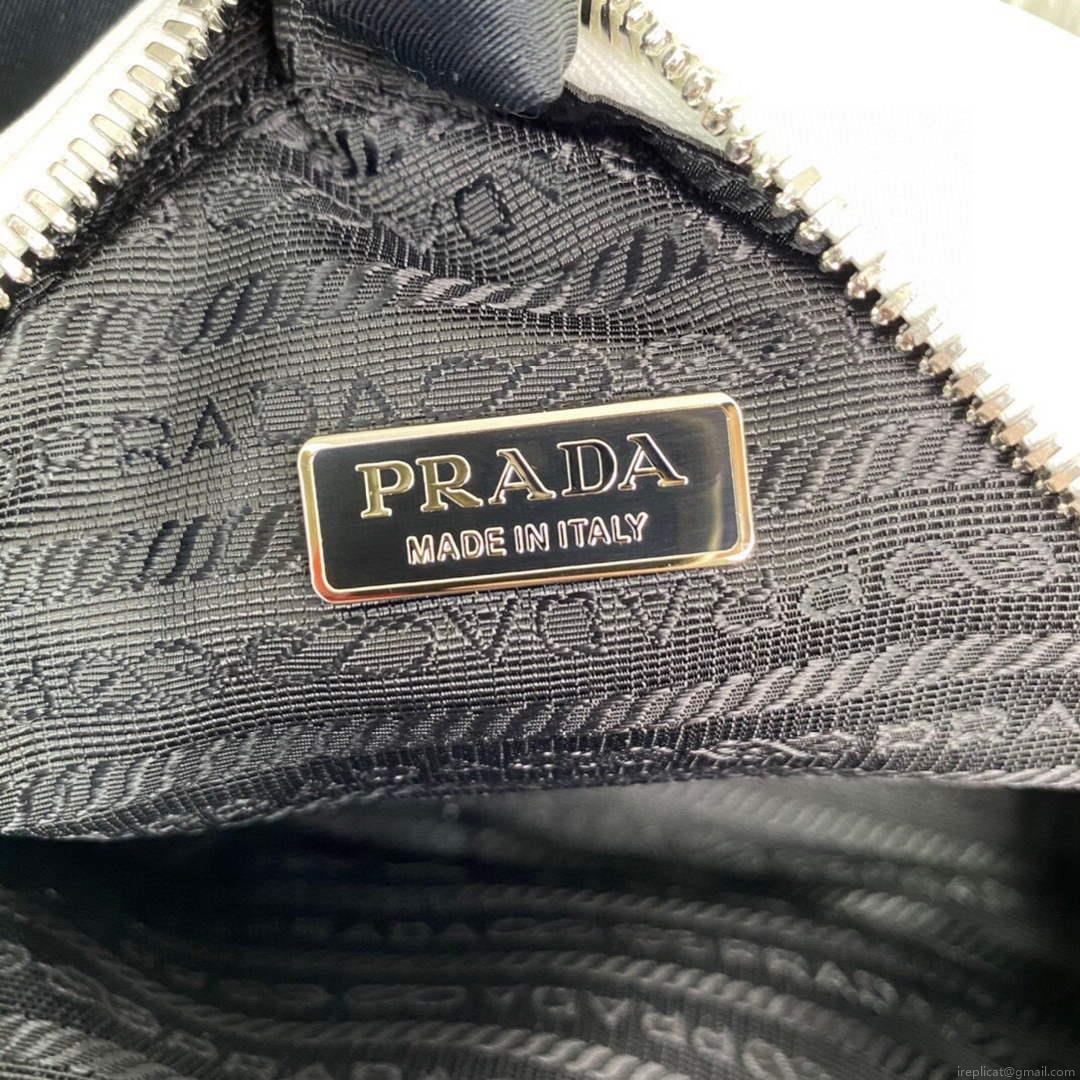Prada 1BB082 Leather Prada Triangle bag White