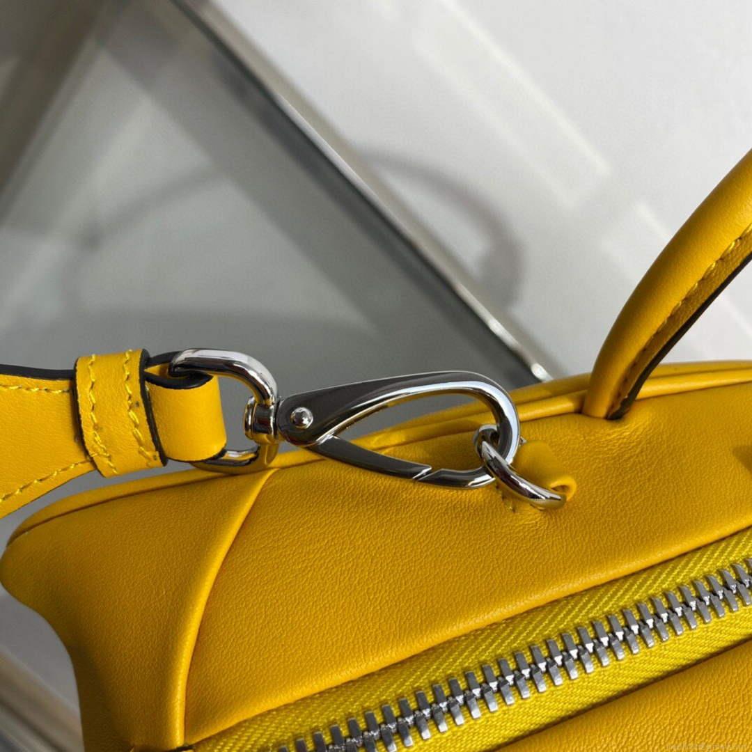 Prada 1BB082 Leather Prada Triangle bag Yellow
