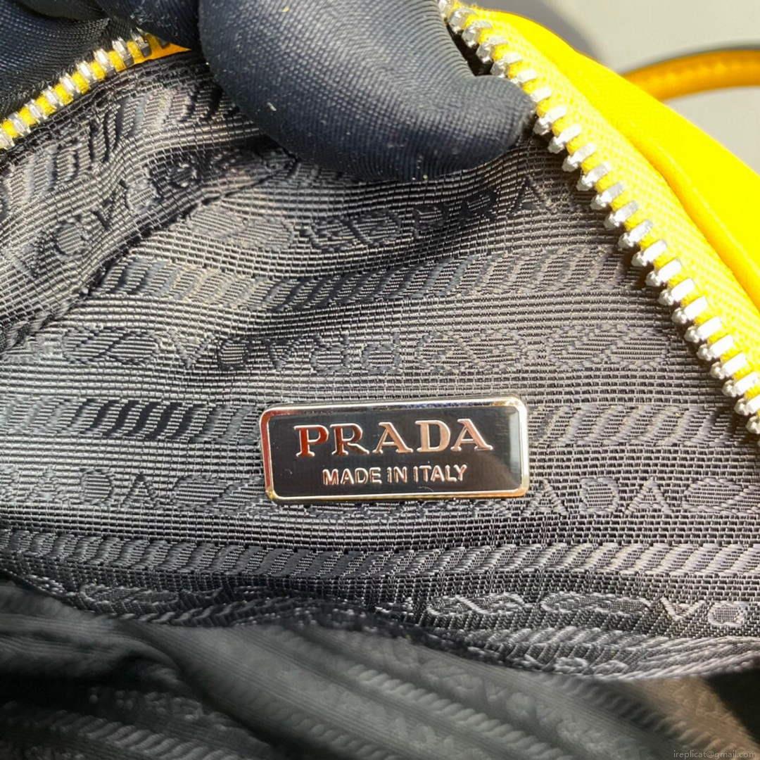 Prada 1BB082 Leather Prada Triangle bag Yellow