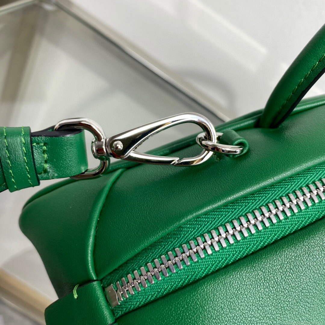 Prada 1BB082 Leather Prada Triangle bag Green