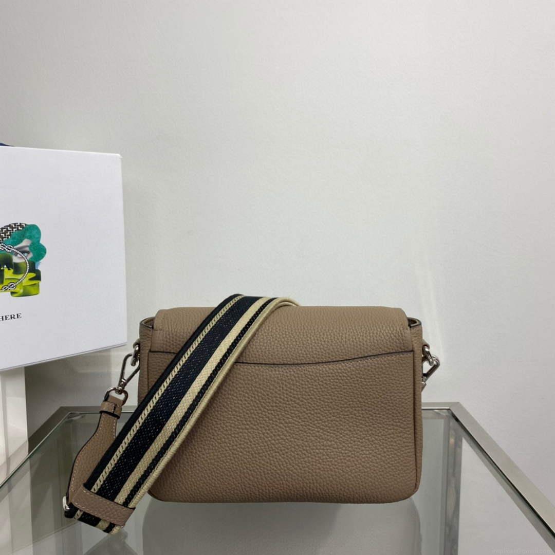 Prada 1BD314 Leather shoulder bag Clay Gray