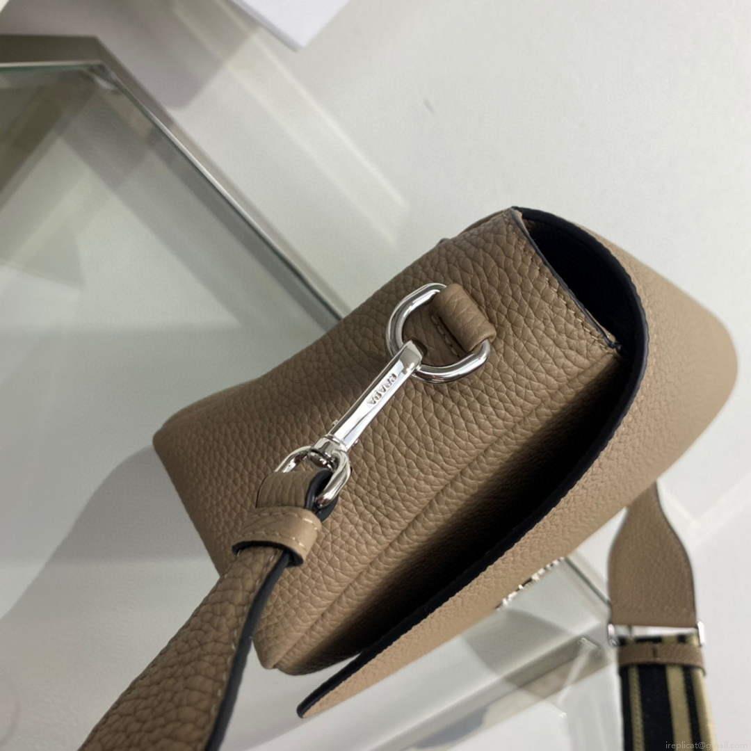 Prada 1BD314 Leather shoulder bag Clay Gray