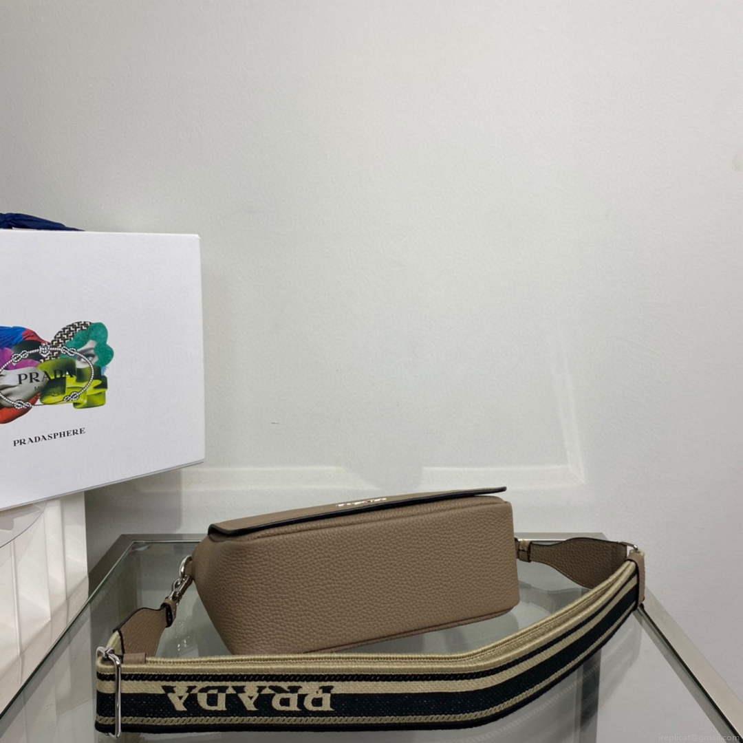 Prada 1BD314 Leather shoulder bag Clay Gray