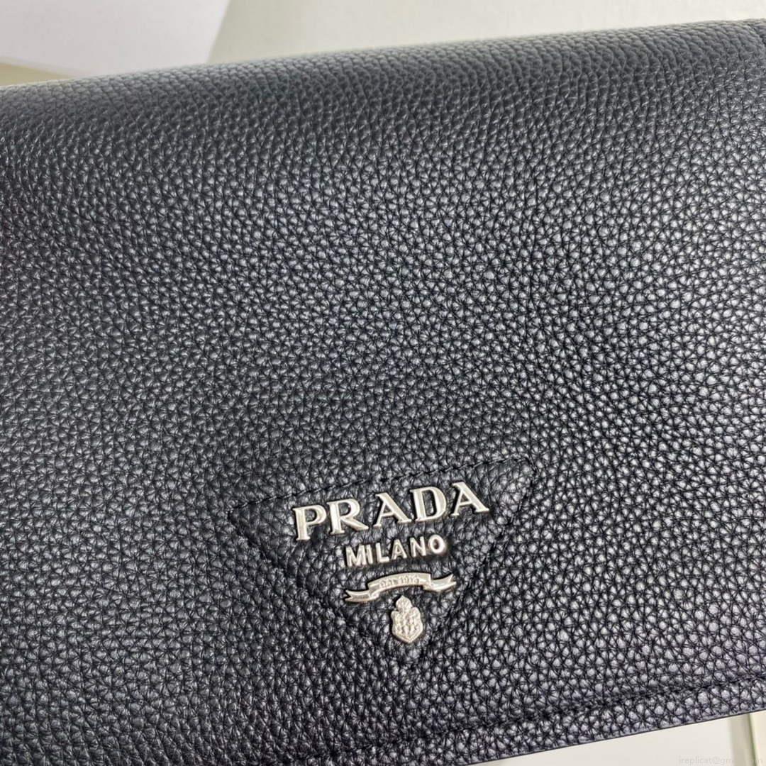 Prada 1BD314 Leather shoulder bag Black