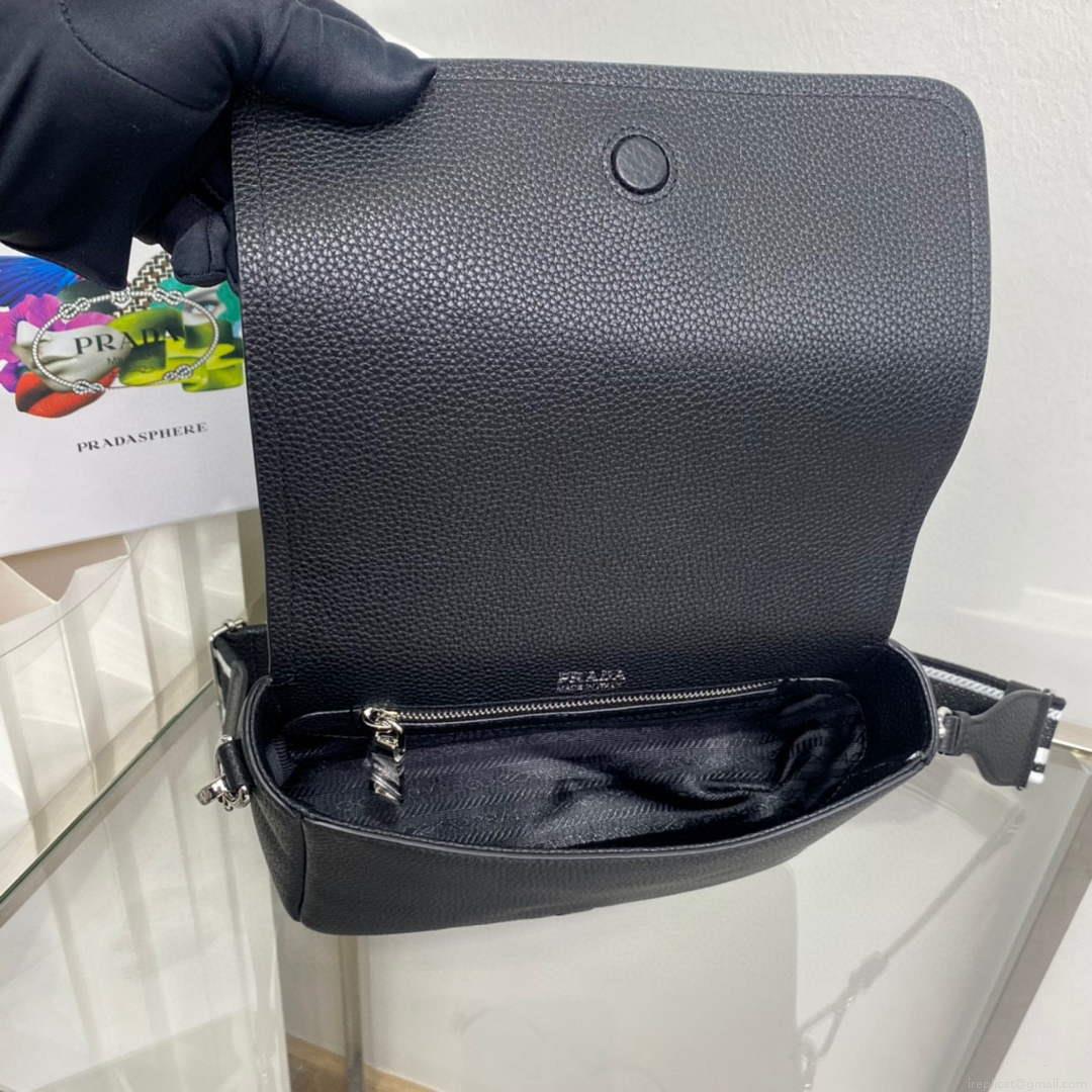 Prada 1BD314 Leather shoulder bag Black
