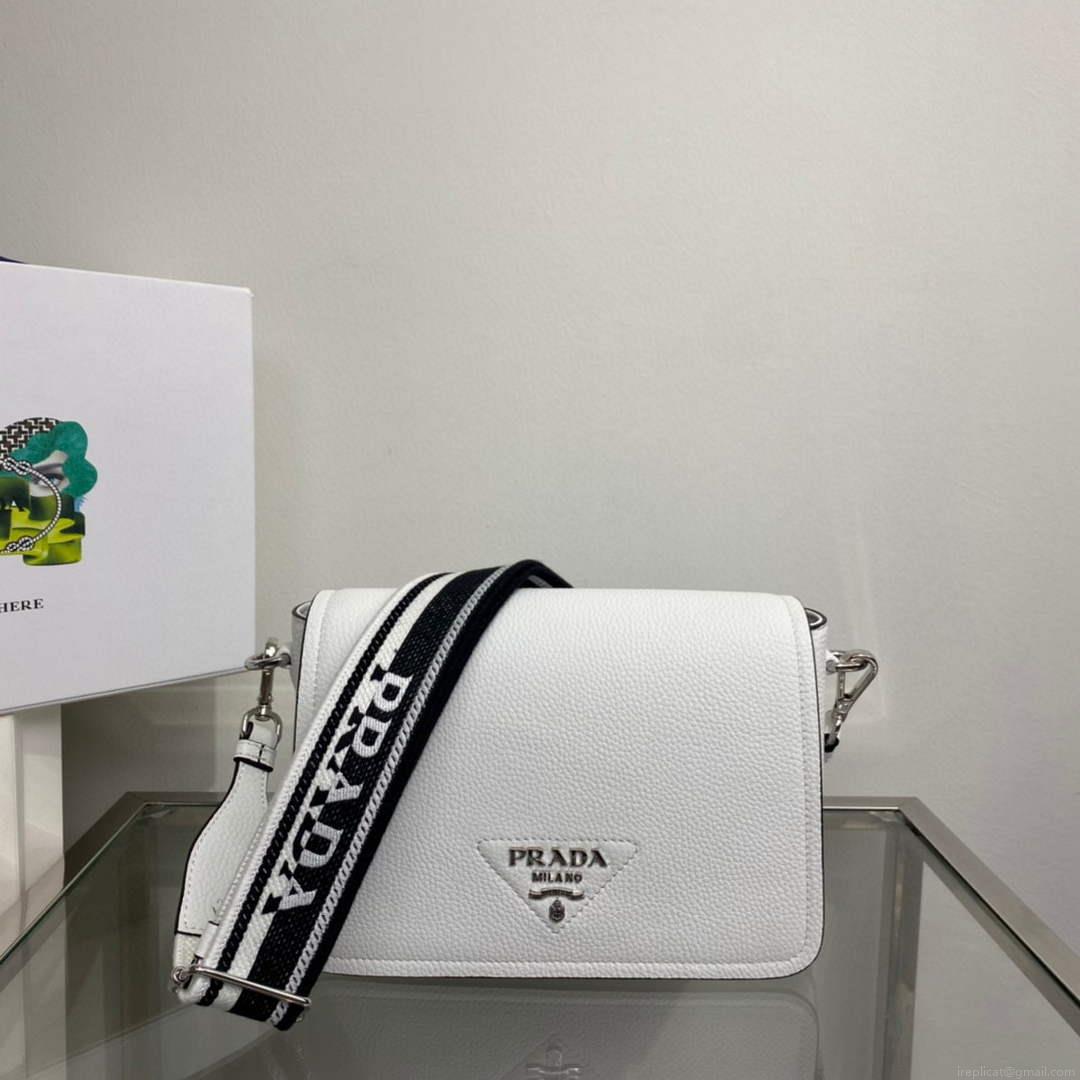 Prada 1BD314 Leather shoulder bag White